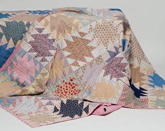 Antique Patchwork Anvil Cotton Quilt