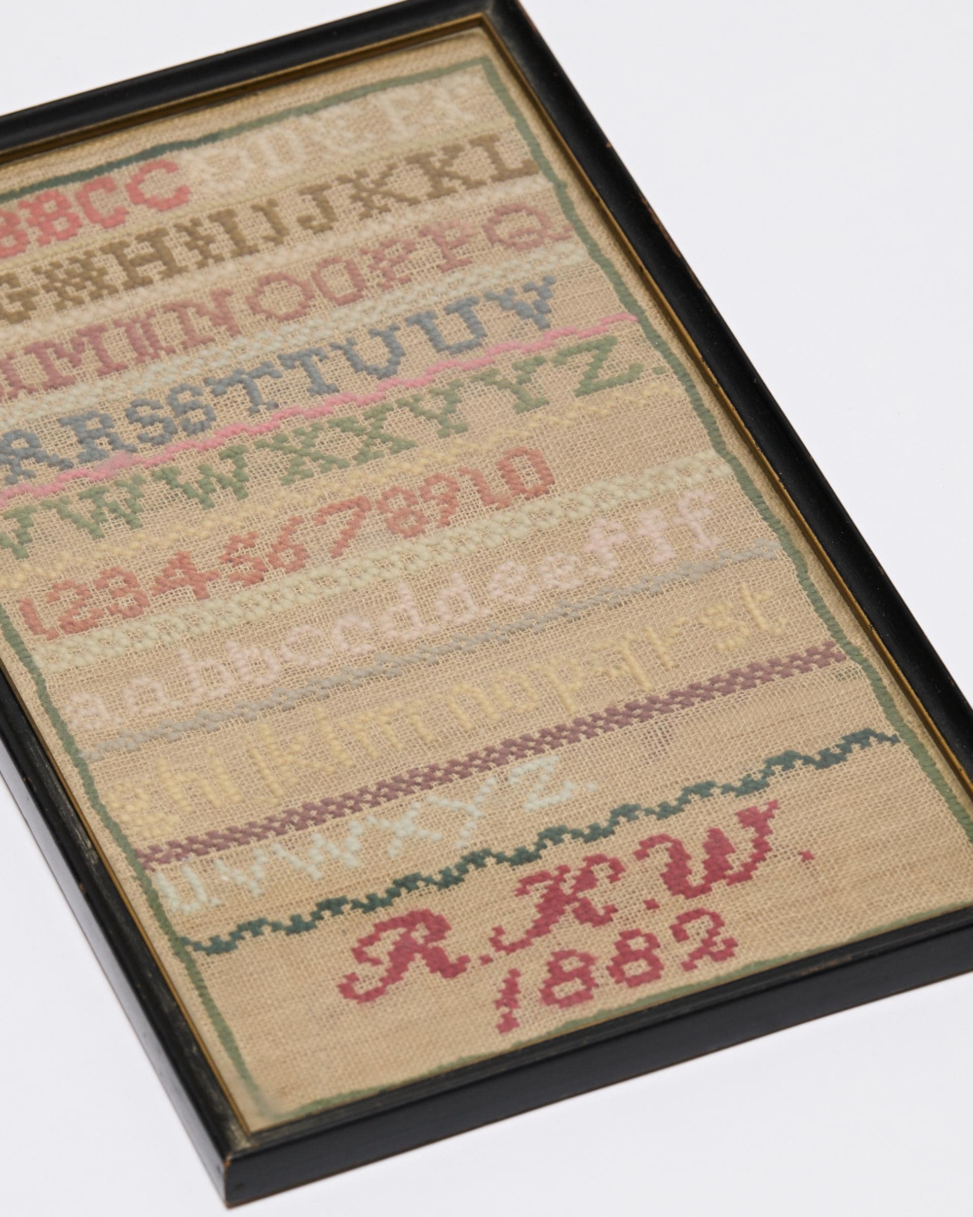 1882 Antique Primitive Alphabet Needlepoint Sampler Framed - Etsy