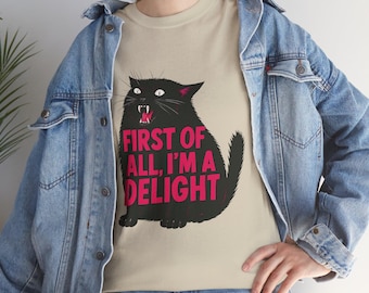 Sarcastic Cat Lover Tee, Introvert Unisex Heavy Cotton