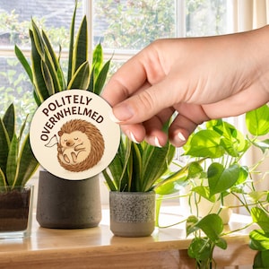 Funny Hedgehog Vinyl Sticker: Introvert Humor Decal - Dishwasher Safe