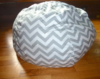 Grey & White Chevron Bean Bag Chair Cover, Silver, Gray, Red, Yellow, Blue, Black, Pink, Orange, Zig Zag, Stripes, Etsy Kids, Gift Under 75