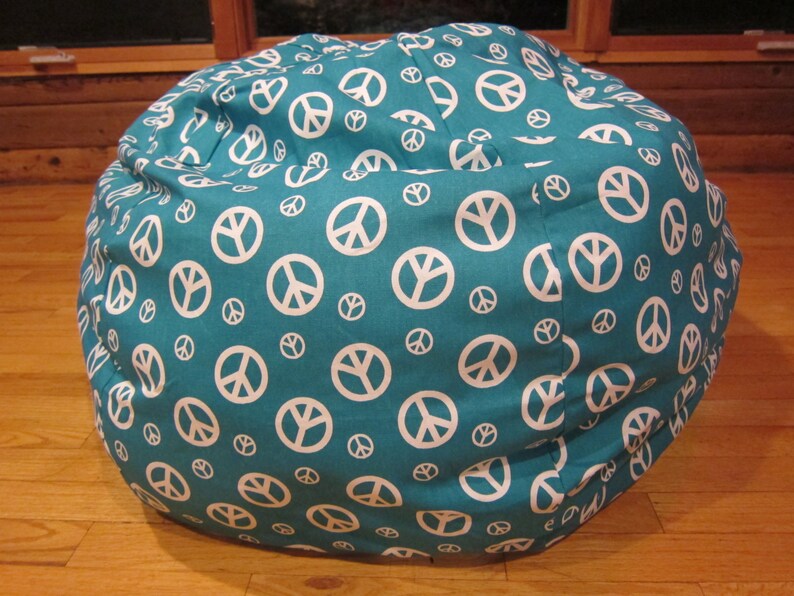 Black and White Bean Bag Chair Cover Peace Sign Chevron Zig Etsy