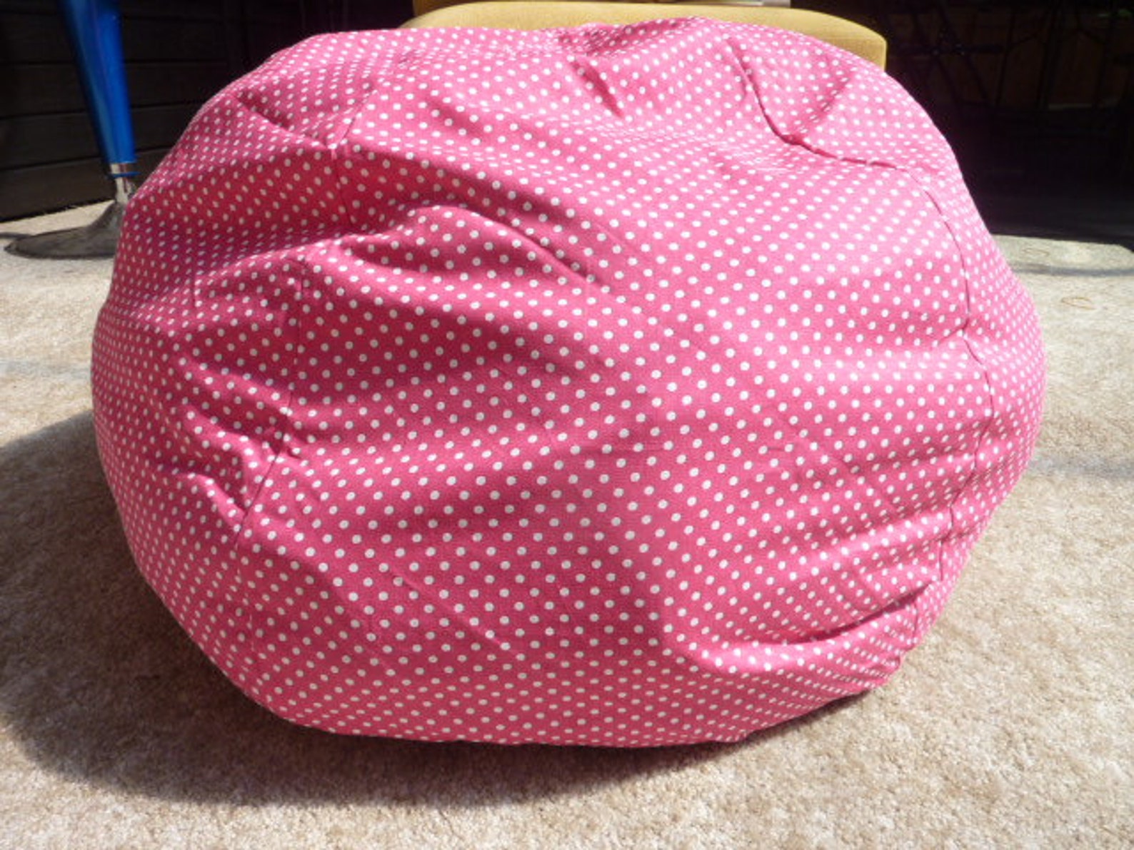 Hot Pink With White Polka Dot Bean Bag Chair Cover Pink Etsy