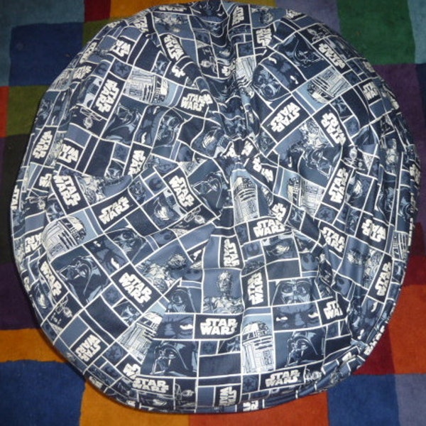 Star Wars Bean Bag Chair Cover, Blue and White, Darth Vader, Luke Skywalker, R2D2, C 3PO,  Etsy Kids