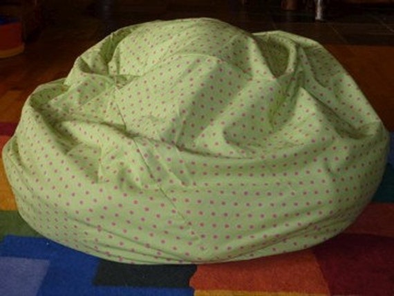 Green Pink Polka Dot Bean Bag Chair Cover Etsy Kids Etsy