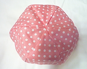 Girl Doll Bean Bag Chair - Salmon with White Polka Dots  - 18 inch, Doll, Baby, Dolls, Etsy Kids, Gift under 15