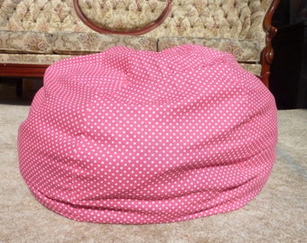 Hot Pink with White Polka Dot Bean Bag Chair Cover, Pink, Candy Pink, Etsy Kids, Gift Under 75