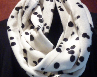 Dalmatian Faux Fur Infinity Scarf, Soft, Black and White Spots, Under 30 Gift, Etsy Kids