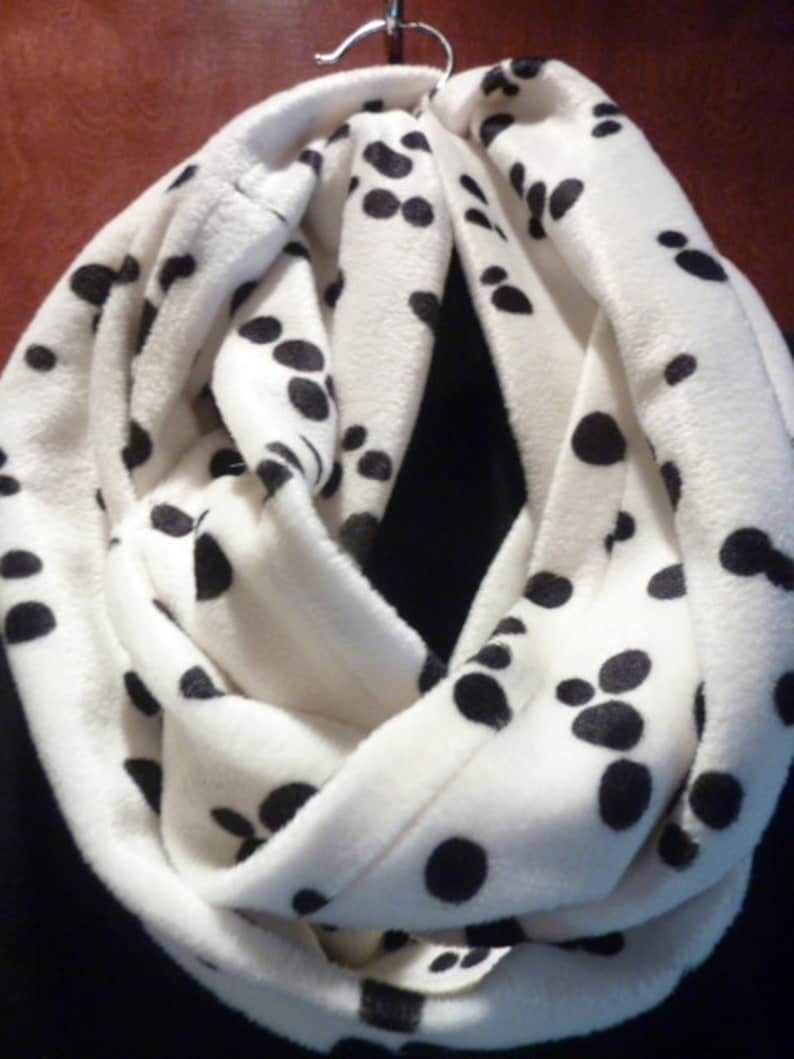 Dalmatian Faux Fur Infinity Scarf Soft Black and White Etsy