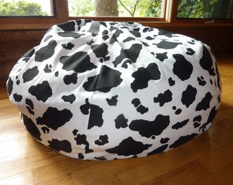 Cow Bean Bag Chair Cover, Black, White, Black and White, Farm, Animal, Gift Under 70, Etsy Kids