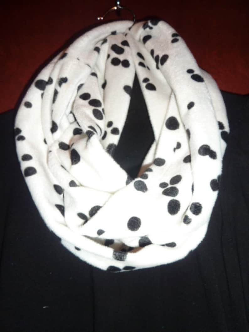 Dalmatian Faux Fur Infinity Scarf Soft Black and White Etsy