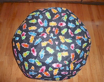 Crayon Bean Bag Chair Cover -  Colors Include Black, Red, Green, Yellow, Blue, Stripes - Gift Under 75 - Etsy Kids