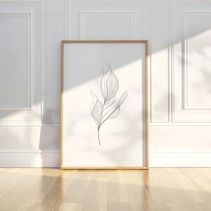 Abstrakte minimalistischen Feder Fell Linie Kunst Bleistift Skizze Zeichnung Wand Kunst Druck druckbare Poster moderne einfache Wohnkultur digitaler Download