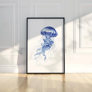 Jellyfish Ink Sketch Line Art Simple Animal Illustration Drawing Printable Trendy Poster Wall Art Print Modern Home Decor Digital Download