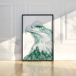 Eagle Ink Sketch Line Art Simple Animal Illustration Draw Printable Trendy Poster Wall Art Print Modern Home Decor Digital Download Gift