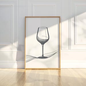 Minimalistische Abstrakte Wein Glas Linie Kunst Bleistift Skizze Zeichnung Printable Trendy Poster Wand Kunst Druck Moderne Wohnkultur Digital Download Geschenk
