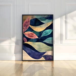 Abstrakt Herbst Blatt Wand Kunst Druck Muster Design Druckbare Herbst Blätter Floral Poster Trendige Moderne Rustikale Wohnkultur Digital Download Geschenk