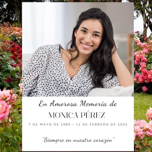 Spanish Funeral Welcome Sign, Editable Memorial Poster, Printable Bienvenidos Celebration of Life Sign, In Loving Memory Template Table Sign
