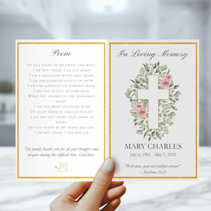 Catholic Funeral Program Template - Editable Christian Memorial Program - Printable Canva Instant Download