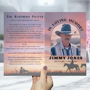 Cattle Rancher Funeral Program – Editable Western Memorial Template – Rustic Country Obituary – Printable Celebration of Life Pamphlet