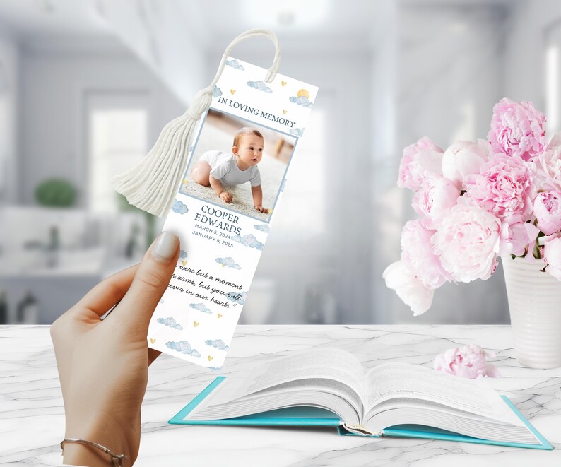Baby Memorial Bookmark – Editable Canva Template for Infant Loss ...