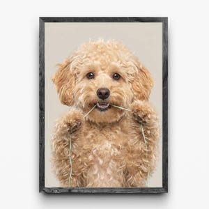 Funny Dog Bathroom Art: dental floss