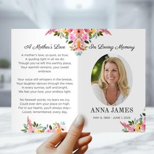 Programa funerario para mamá – Folleto conmemorativo editable para mamá – Plantilla imprimible para celebrar la vida – Descarga instantánea de Canva