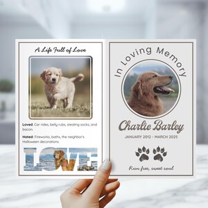 Dog Funeral Program Template - Editable Pet Memorial Booklet - Printable Dog Obituary - Canva Instant Download