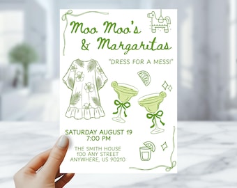 Mumu and Margarita Party Invitations – Custom Moo Moo Invites For Margaritas - Wear Your Best Muumuu