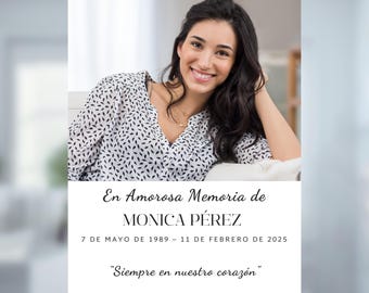 Panneau de bienvenue pour funérailles espagnoles - affiche commémorative modifiable de Bienvenidos - panneau célébration de la vie - téléchargement numérique