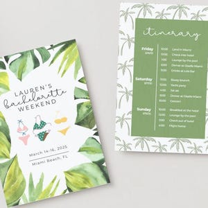Tropical Bachelorette Invitation and Itinerary
