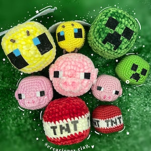 Minecraft-Inspired Crochet Pattern - Amigurumi Blocky Creeper, Pickaxe, and More