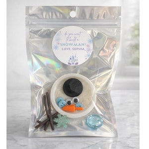Build your own frozen snowman play dough Kit, Princess Party Favor, 2nd 3rd 4th Birthday, Goodie Bags Sensory Gift, birthday party gifts image 1