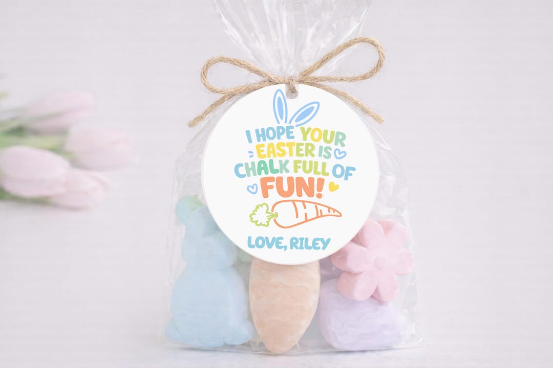 Easter Chalk Tag, Easter Tag Template, Printable Class Tags, Easter ...