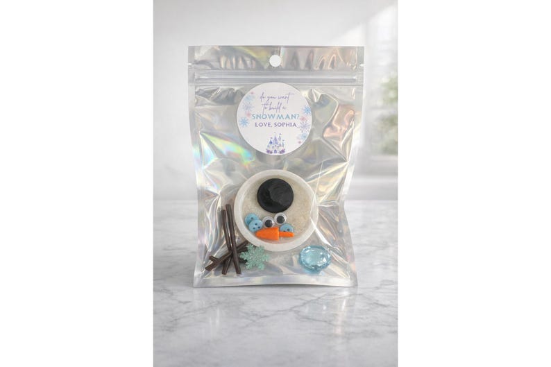 Build your own frozen snowman play dough Kit, Princess Party Favor, 2nd 3rd 4th Birthday, Goodie Bags Sensory Gift, birthday party gifts image 1