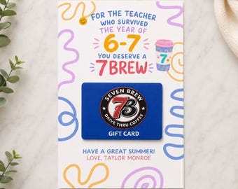 End of the year teacher gift card Holder printable, 6-7 Teacher coffee, appreciate you thanks, summer thanks a latte middle school high