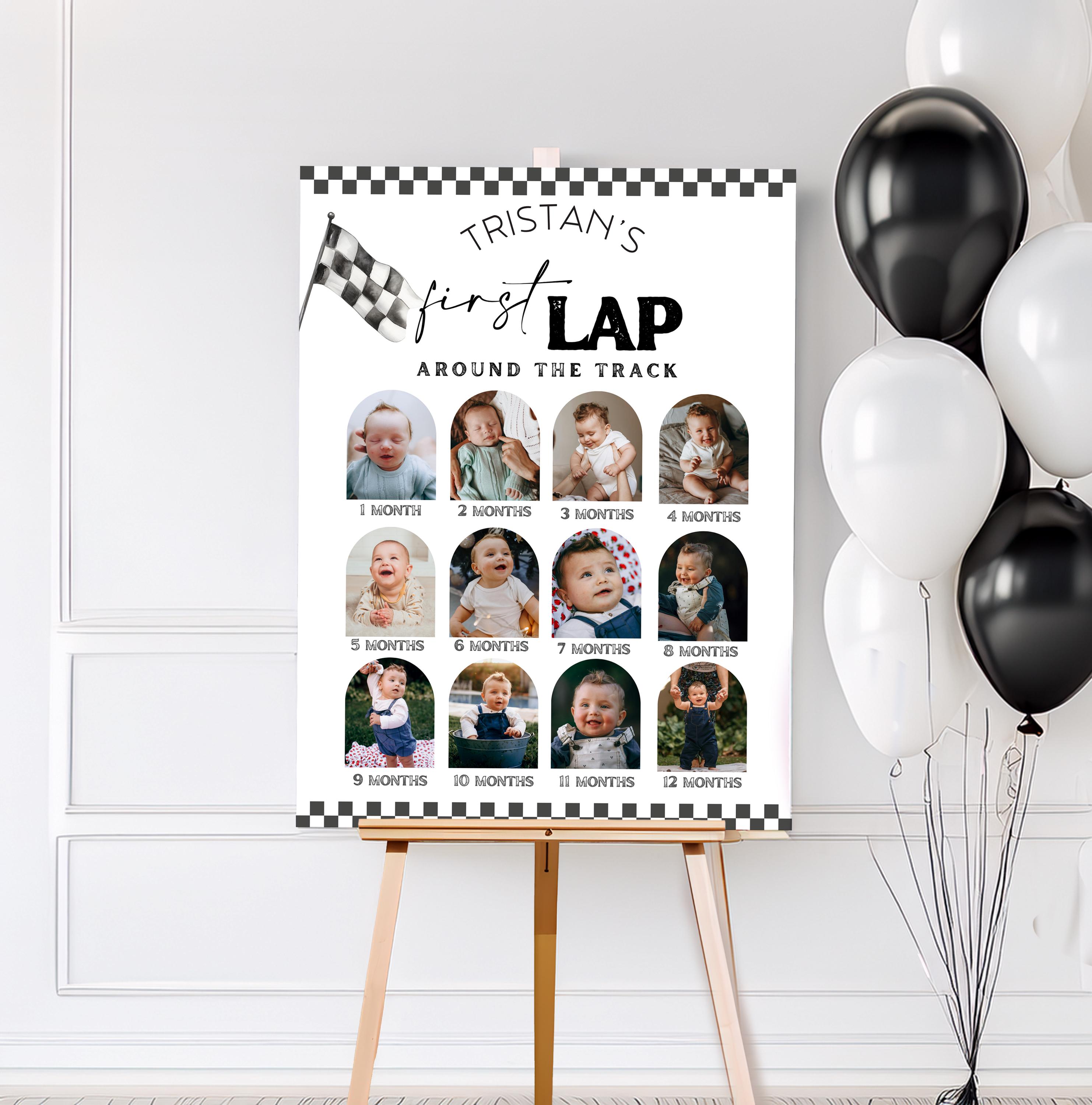 First Lap Around the Track Milestone Sign, Birthday Poster Decor, Race ...