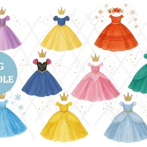 Princess Dress Clipart - Etsy