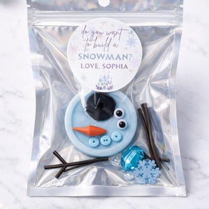 Build your own frozen snowman play dough Kit, Princess Party Favor, 2nd 3rd 4th Birthday, Goodie Bags Sensory Gift, birthday party gifts image 2