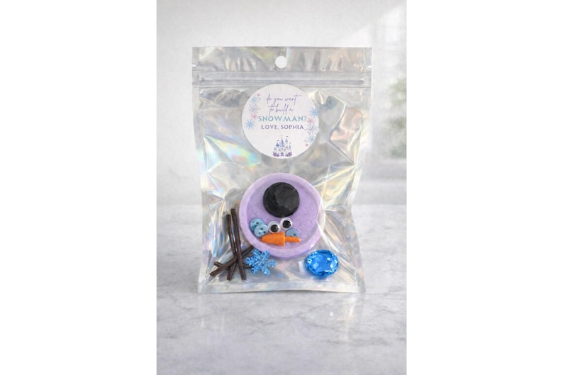 Build your own frozen snowman play dough Kit, Princess Party Favor, 2nd 3rd 4th Birthday, Goodie Bags Sensory Gift, birthday party gifts image 5