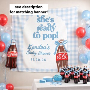 Blue Dirty Soda Bar Sign, She's Ready to Pop Baby Shower, Party Sign Soda Bar Instructions Directions Cola Boy Bow Theme Party, Decor image 3