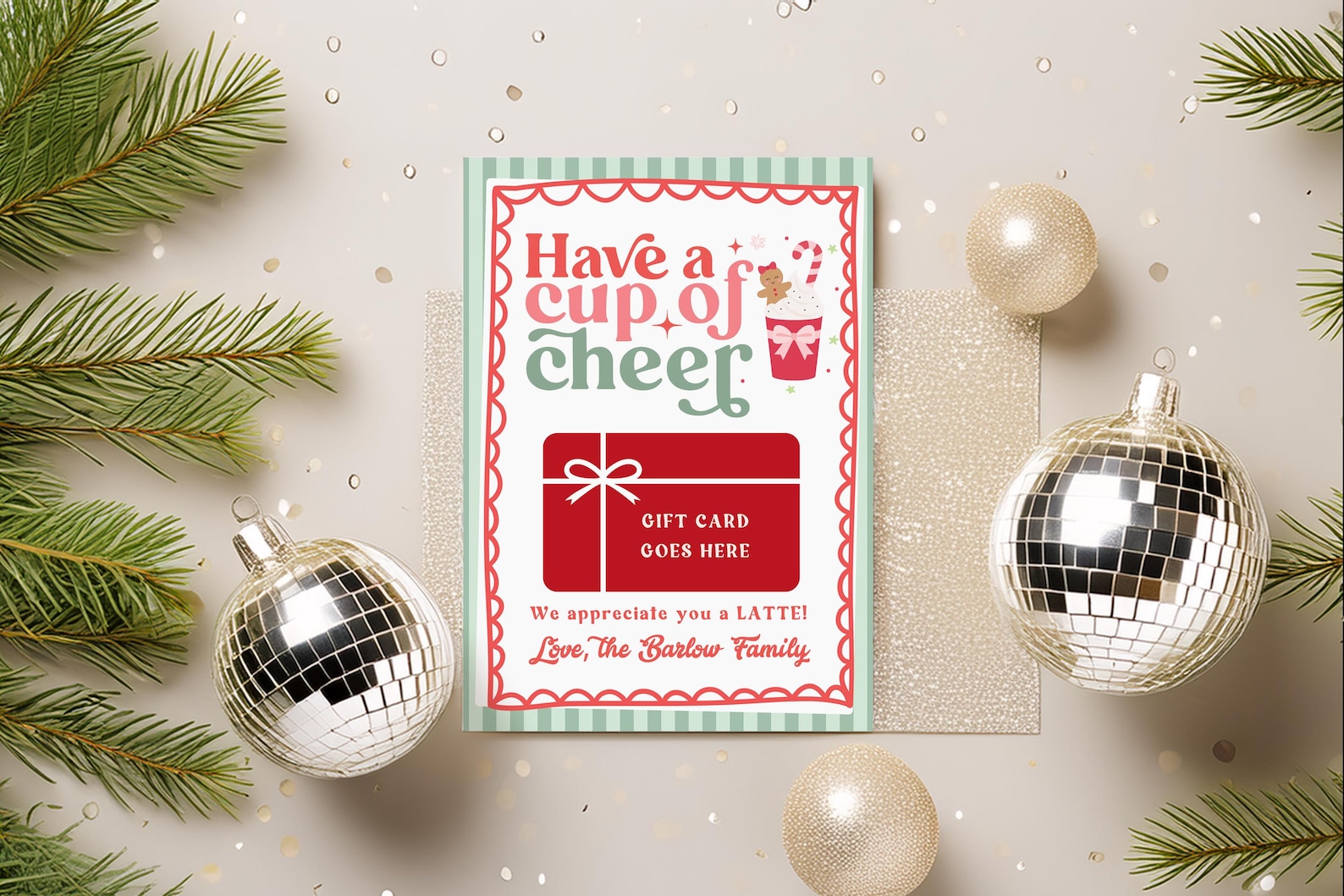 Christmas Coffee Gift Card Holder Printable, Holiday Teacher Coffee ...