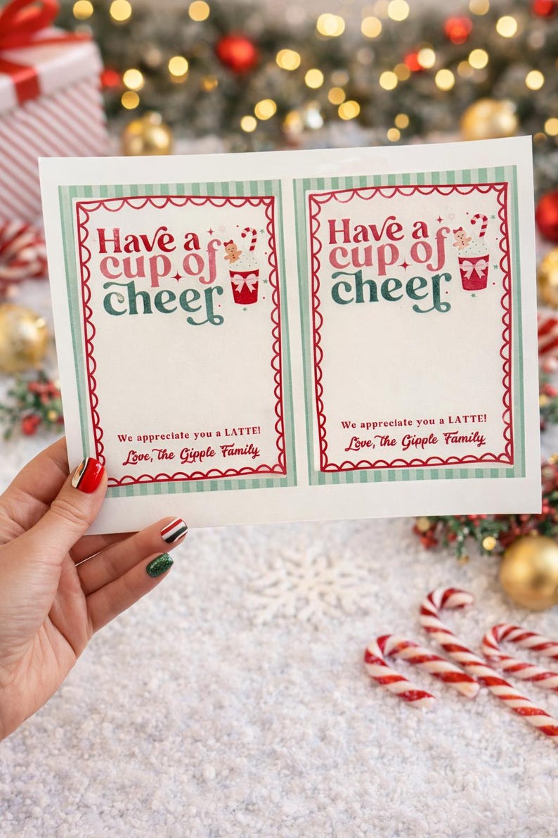 Christmas Coffee Gift Card Holder Printable, Holiday Teacher Coffee ...