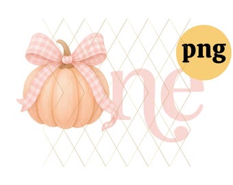 Pink A Little Pumpkin is on the Way png, Autumn Baby Shower clipart, Fall Gingham Girl image photo backdrop decor arch cricut Bow ribbon