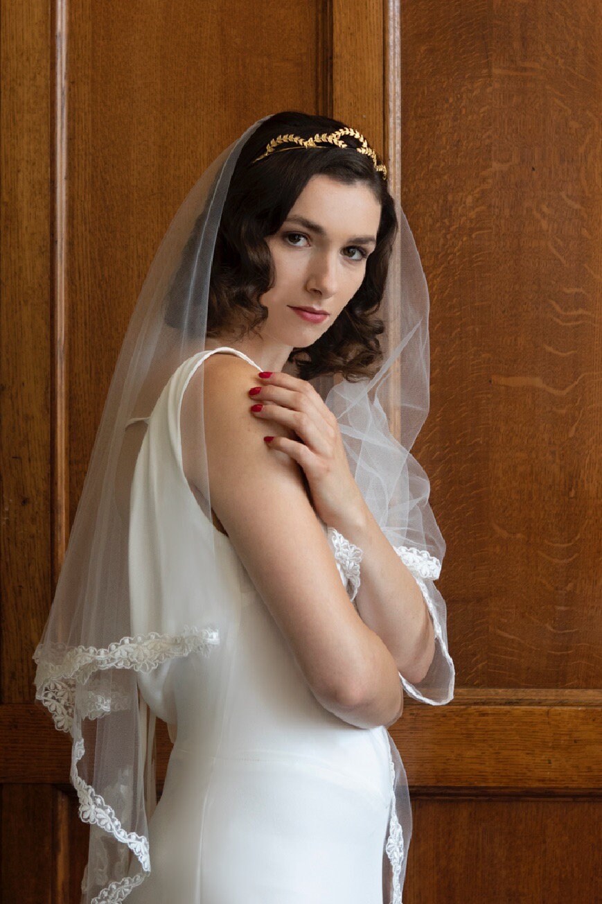 Vintage 1930s Long Veil with Crown — Miranda's Vintage Bridal