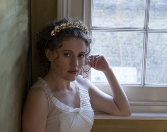 1930s wedding headpiece - Antique style Tiara - Gold headpiece -1940s wedding Headpiece - Agnes Hart UK