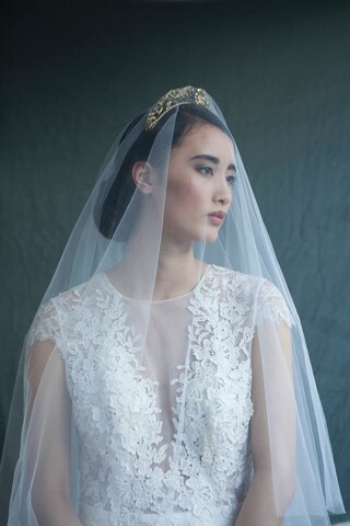 Set Corona E Velo Da Sposa YARIEW – Diadema Con Strass Dorato Per Addio Al Nubilato