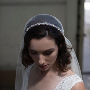 Juliet Cap wedding veil with Pearl trim. 1920s veil,  Vintage style Bridal Veil, Great Gatsby Veil, Agnes Hart Veil