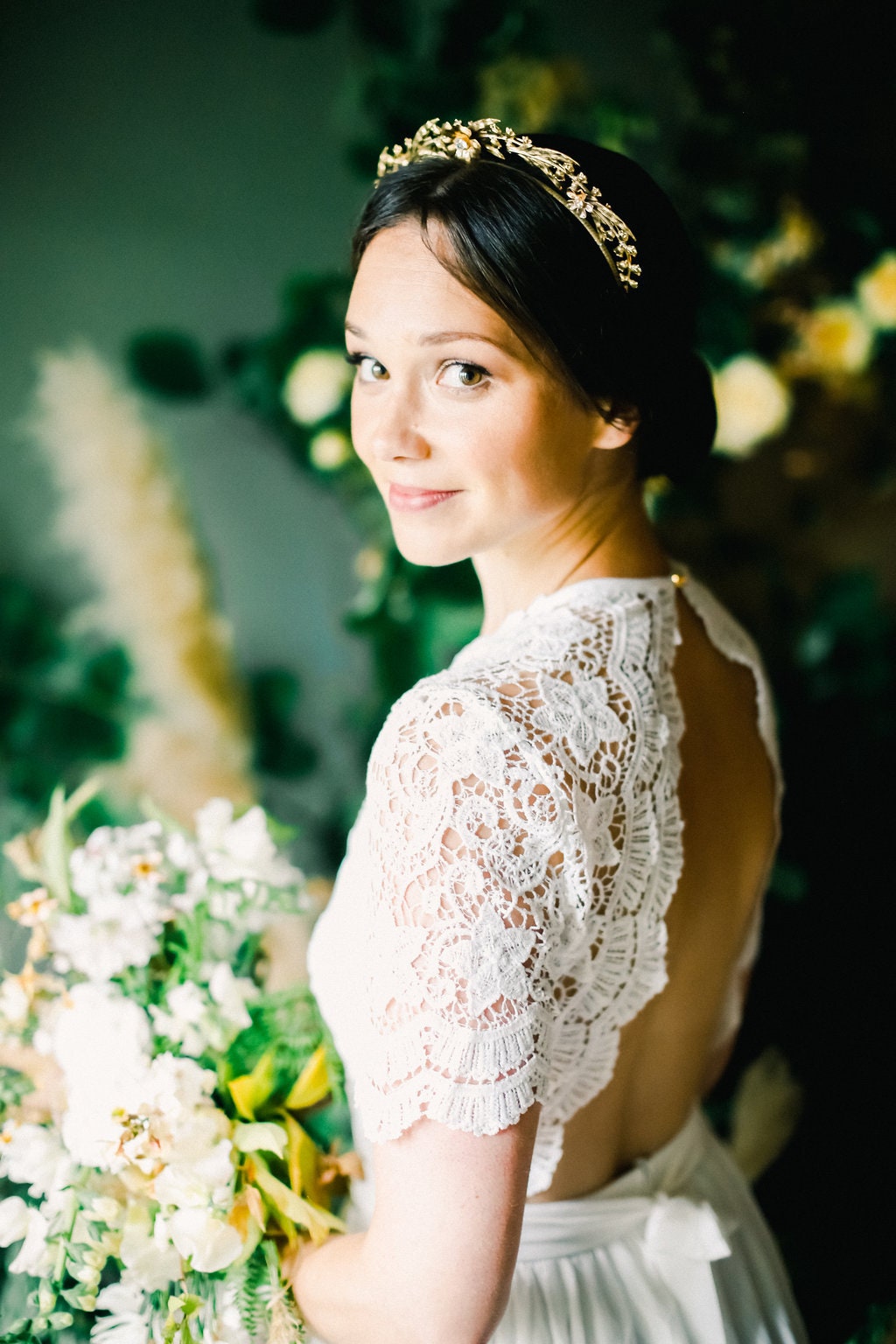 Art Nouveau Tiara - Gold Bridal Headpiece - Vintage Tiara  display picture 1
