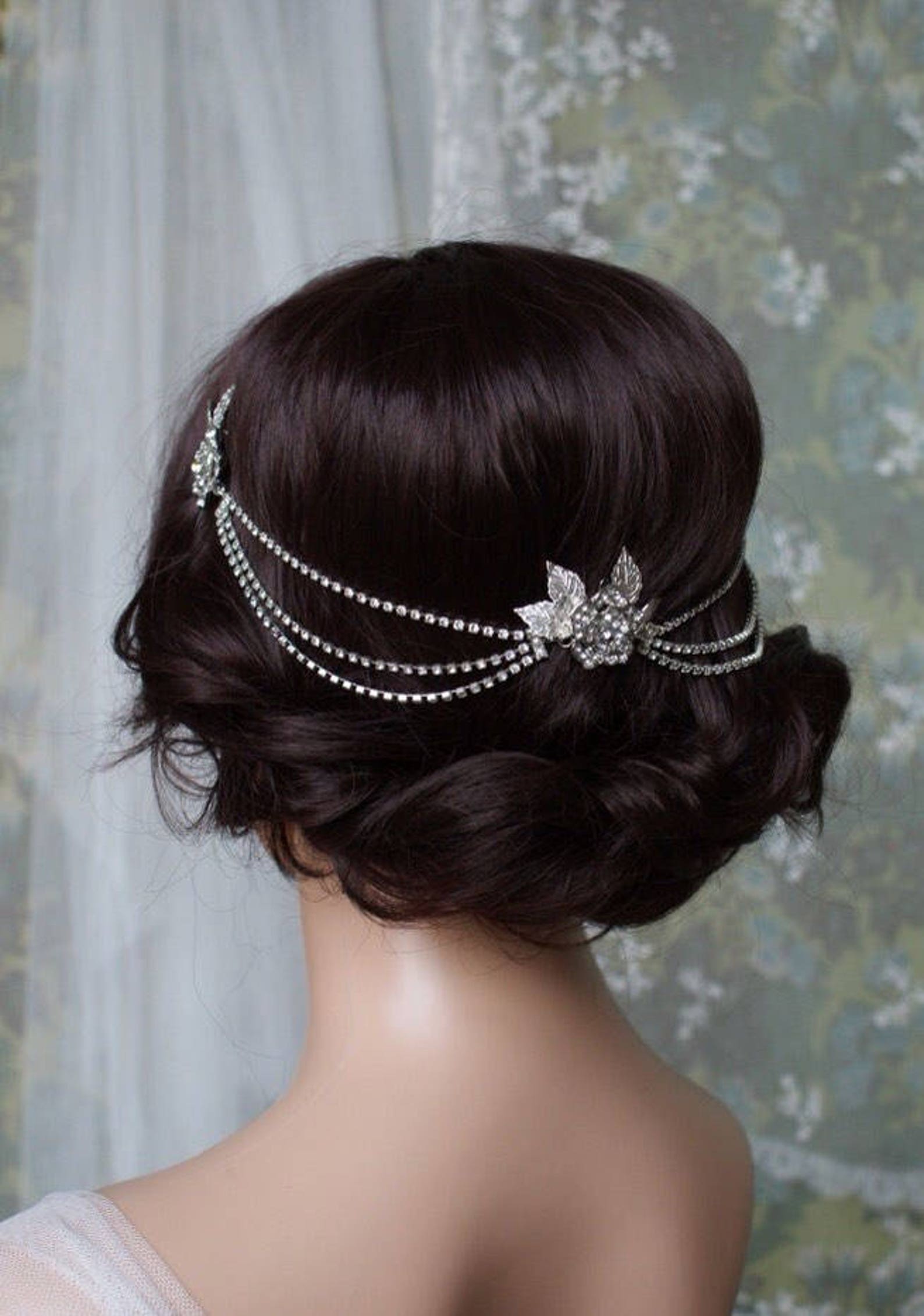 Hair Chain Headpiece Art Deco Headpiece bridal Hair Etsy